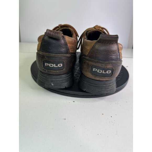 Polo Sport Ralph Lauren Boots 10.5 Dover Duck Leather Brown Buckle Ankle MB2432 - Picture 4 of 9